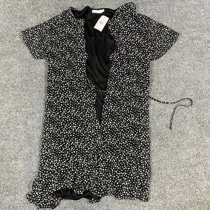 Lush Colie Womens Dress XL Black Polka Dot True Wrap NEW